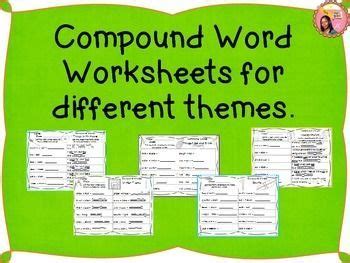 Compound Words Worksheets for different themes - no-prep | Compound words worksheets, Compound ...