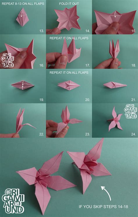 How to fold a traditional origami lily | Origamiaround | Origami lily, Origami patterns, Paper ...