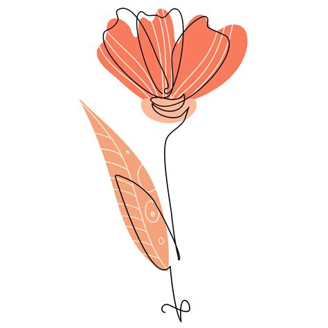 One Line Flower Drawing 12807746 PNG