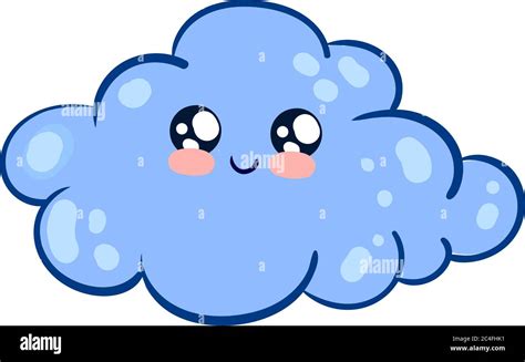 Blue cute cloud, illustration, vector on white background Stock Vector Image & Art - Alamy