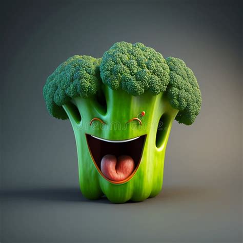 HAPPY BROCCOLI EMOJI - AI GENERATED Stock Photo - Image of feelings, energetic: 264289638