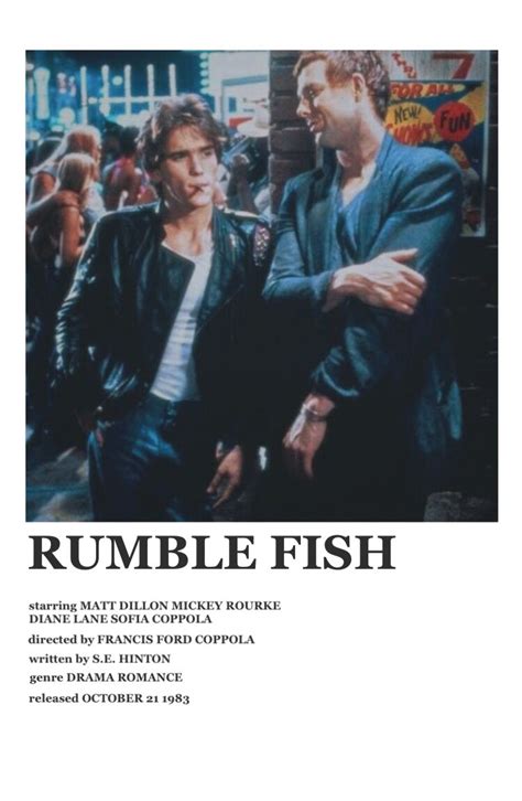 rumble fish movie poster in 2024 | Movies to watch, Good movies to ...