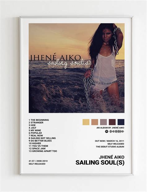 Sailing Souls - Jhene Aiko Poster, Album Cover Art, Personalized Gift - Archive1990