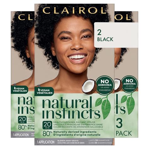 Buy Clairol Natural Instincts Demi-Permanent Hair Dye, 2 Black Hair Color, Pack of 3 Online at ...