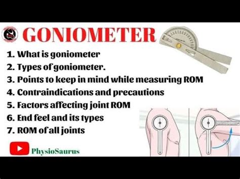 Goniometer | Types of goniometer | Factors affecting joint ROM | End ...