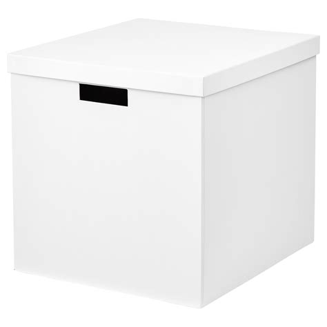 TJENA storage box with lid, white, 32x35x32 cm - IKEA