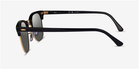 Ray-Ban RB3016 Clubmaster - Browline Black Gold Frame Prescription ...