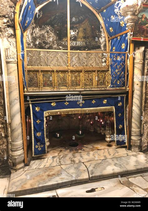 BETHLEHEM, PALESTINE - JANUARY 22, 2019: Grotto Over Cave Where Jesus ...