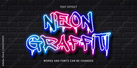 neon graffiti text effect editable eps cc Stock Vector | Adobe Stock