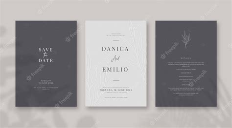 Premium Vector | Simple and elegant wedding card template