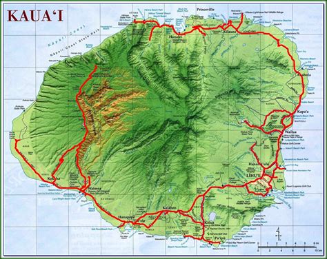 Printable Map Of Kauai - Printable Templates