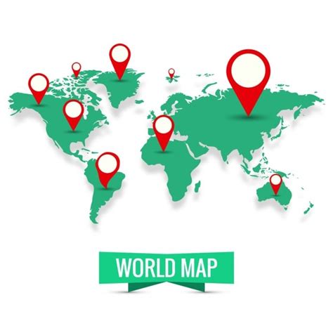 Free Vector | Green world map