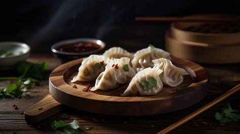 Chopsticks Dumplings Chinese On A Wooden Table With And Herbs Backgrounds | JPG Free Download ...