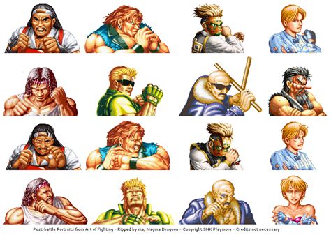 Arcade - Art of Fighting - Post-Battle Portraits - The Spriters Resource