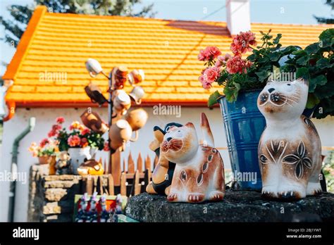 Tihany, Hungary - June 28, 2019 : Tihany village ceramic pottery craft ...