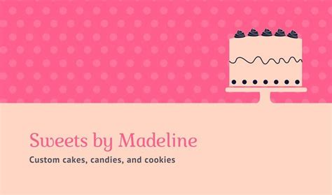 Free Printable, Customizable Cake Business Card Templates For ...