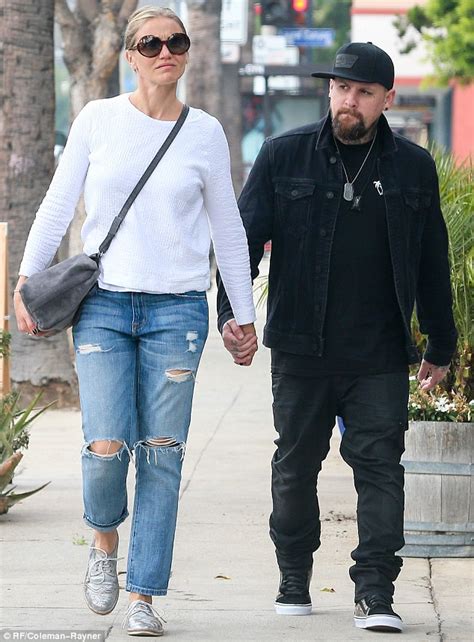 Cameron Diaz and husband Benji Madden hold hands for a juice run in LA | Daily Mail Online