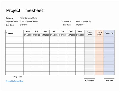 Free Excel Project Timesheet Templates