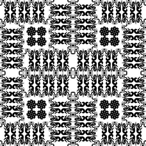 Symmetrical Seamless Antique Black and White Patterns Stock Vector ...