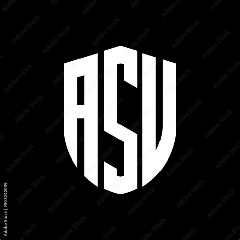 ASU letter logo design. ASU modern letter logo with black background ...