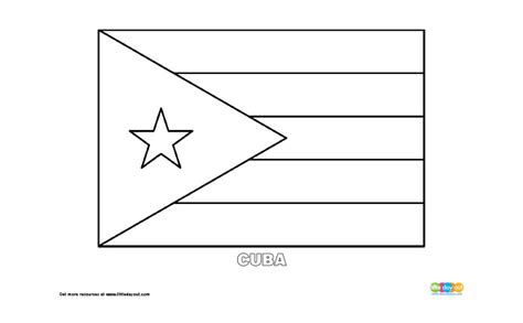 Free Cuba Flag Colouring Page - Little Day Out