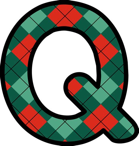 Q Alphabet, grid pattern, red, green 33545009 PNG