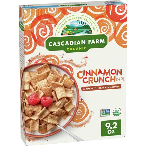 Cascadian Farm Organic Cinnamon Crunch Cereal, Whole Grain Cereal, 9.2 oz - Walmart.com