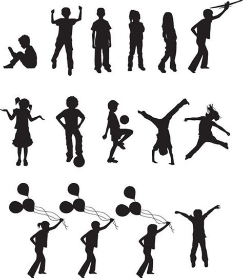 Free Vector Children Silhouettes Vectors images graphic art designs in editable .ai .eps .svg ...