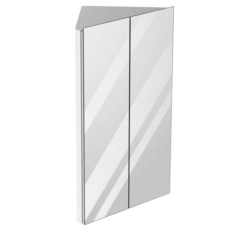 kleankin Corner Mirror Cabinet Wall Mounted with Double Doors and 3 ...