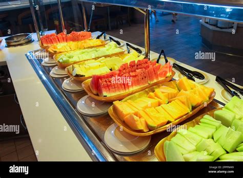 Dining Room Buffet aboard the luxury abstract cruise ship Stock Photo - Alamy