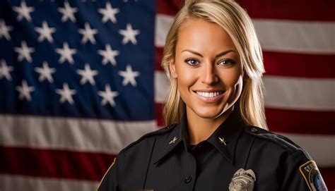 Premium AI Image | Proud police officer by American flag