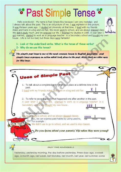 Rules of past simple tense - ESL worksheet by wa3ad