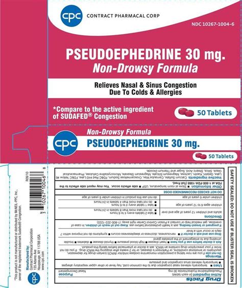 Pseudoephedrine Non drowsy formula (tablet) Contract Pharmacal Corp