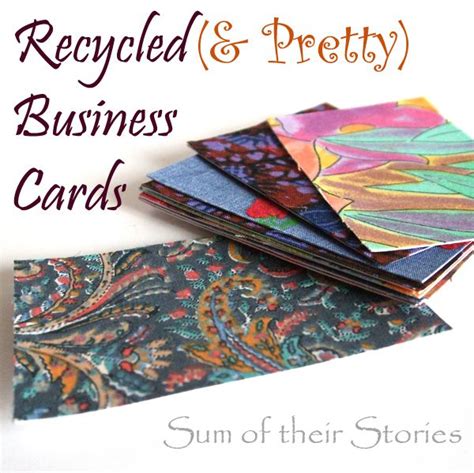 Recycled Business Cards — Sum of their Stories Craft Blog