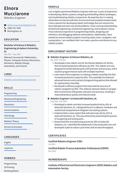 Meta Robotics Engineer Resume Examples | ResumeCat