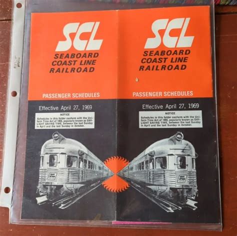 VINTAGE 1969 SEABOARD Coastline Railway Advertising Times Table Booklet ...