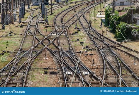 Railroad interchange stock photo. Image of station, iron - 118647340