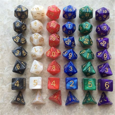 5 Set Creative RPG Game Dice Colorful Multicolor Dice Mixed DND Dice (Blue) – Alexnld.com