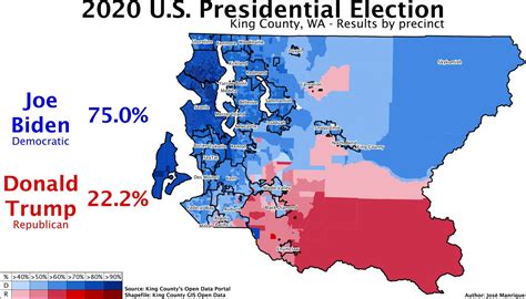 2020 Presidential Election in King County, WA (Seattle) : r/USElectionMaps