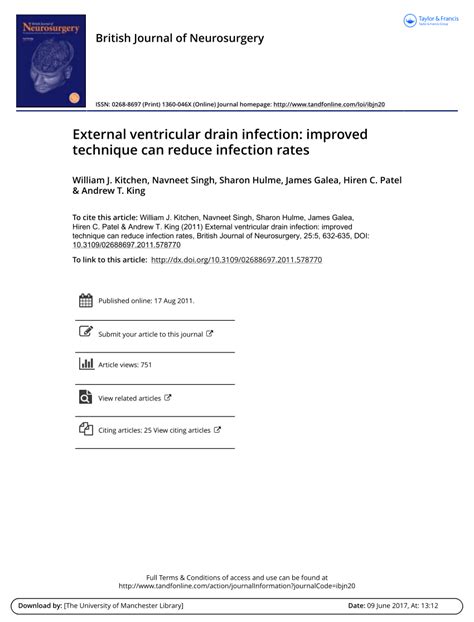 (PDF) External ventricular drain infection: Improved technique can ...