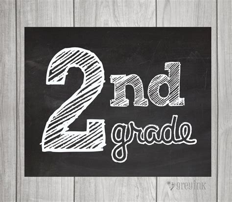 2ND GRADE Chalkboard Sign - Etsy