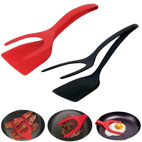 2018 Clever Silicone Egg Spatula Pancake Spatula 2 In 1 Fried Egg Clip Flip Pancake Egg Meat ...