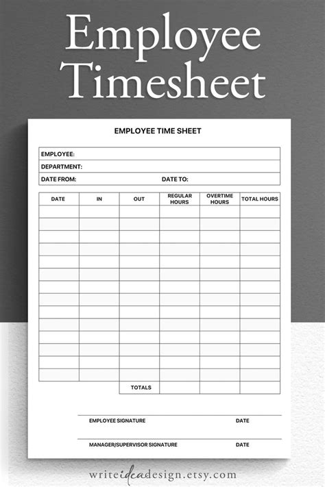 an employee timesheet with the words employee time sheet