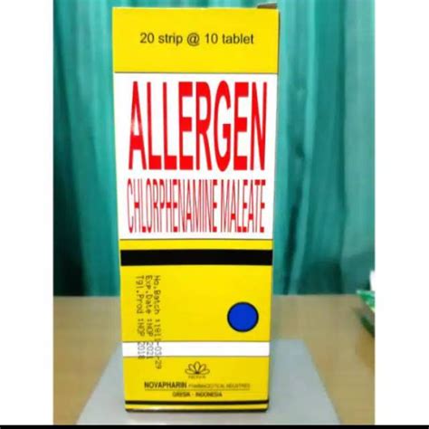 Jual Allergen CTM 4 Mg - Obat Antihistamin Anti Alergi Gatal Biduran (Box 200 Tablet) | Shopee ...