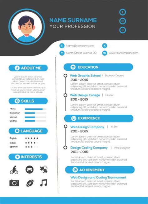 Editable Infographic Resume Template