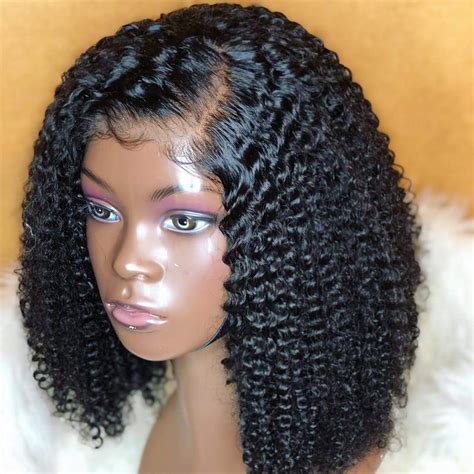 16" Deep Curly Full Lace Unit 180% Density Natural Black | Human hair lace wigs, Hair styles ...