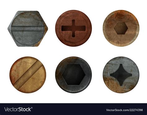 Old rusty bolts screw hardware rust metal texture Vector Image