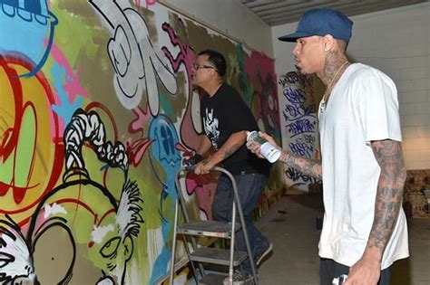 Chris Brown + Graffiti Artist Slick Team Up to Create Artwork Pieces ...