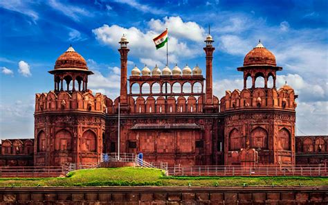 Download wallpapers Red Fort, 4k, indian landmarks, Delhi, Asia, India ...