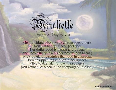 Michelle Name Keepsake Print | Michelle name, Michelle name meaning, Names with meaning